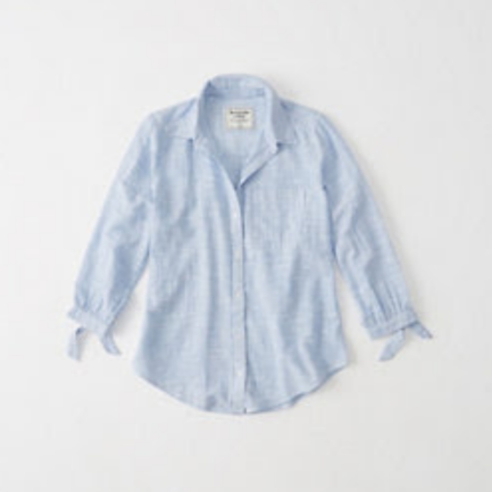 A&F Tie Sleeve Shirt Size M